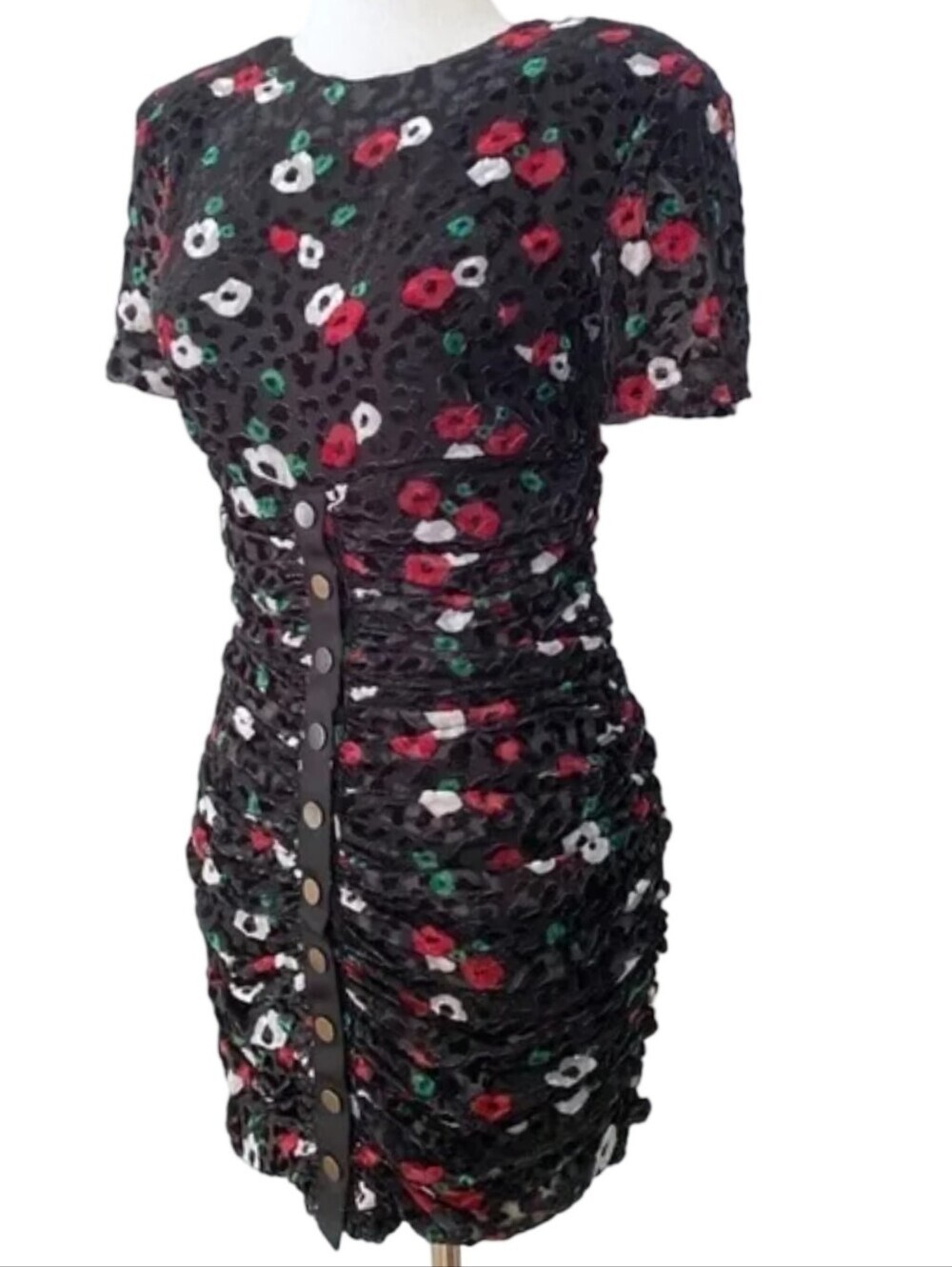The Kooples Paris "Fleur Naïve" burnout velvet dress Size FR 3 US 8 - Picture 9 of 11